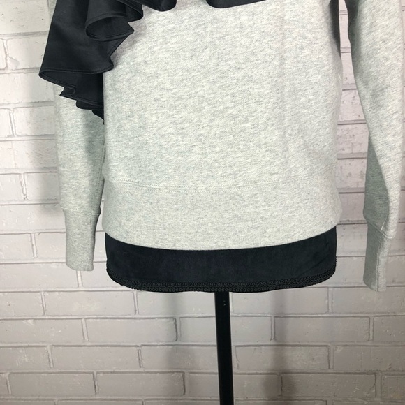 J. Crew Women’s Asymmetrical Ruffle Sweatshirt - Picture 4 of 9